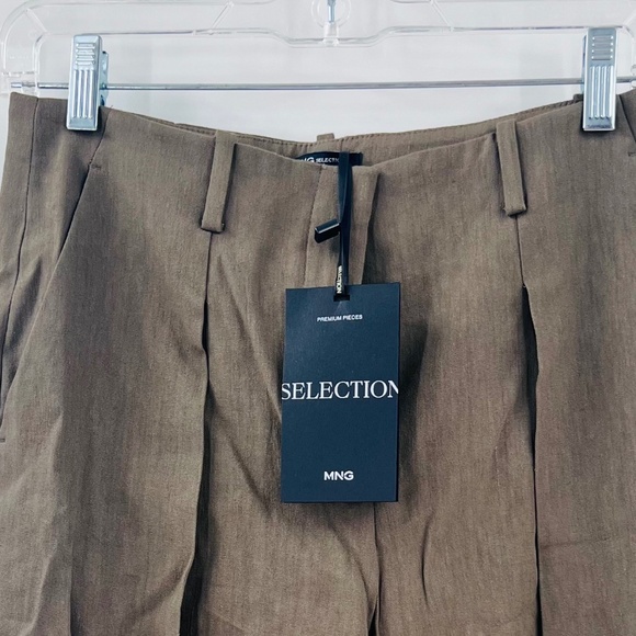 MANGO SELECTION SEAMLESS  SUIT PANTS KHAKI NEW USA 2 - Picture 5 of 12